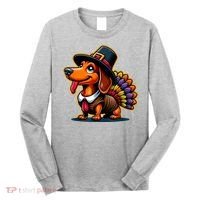 Humor Thanksgiving Turkey Weiner Dachshund Dog Long Sleeve Shirt thumb 0