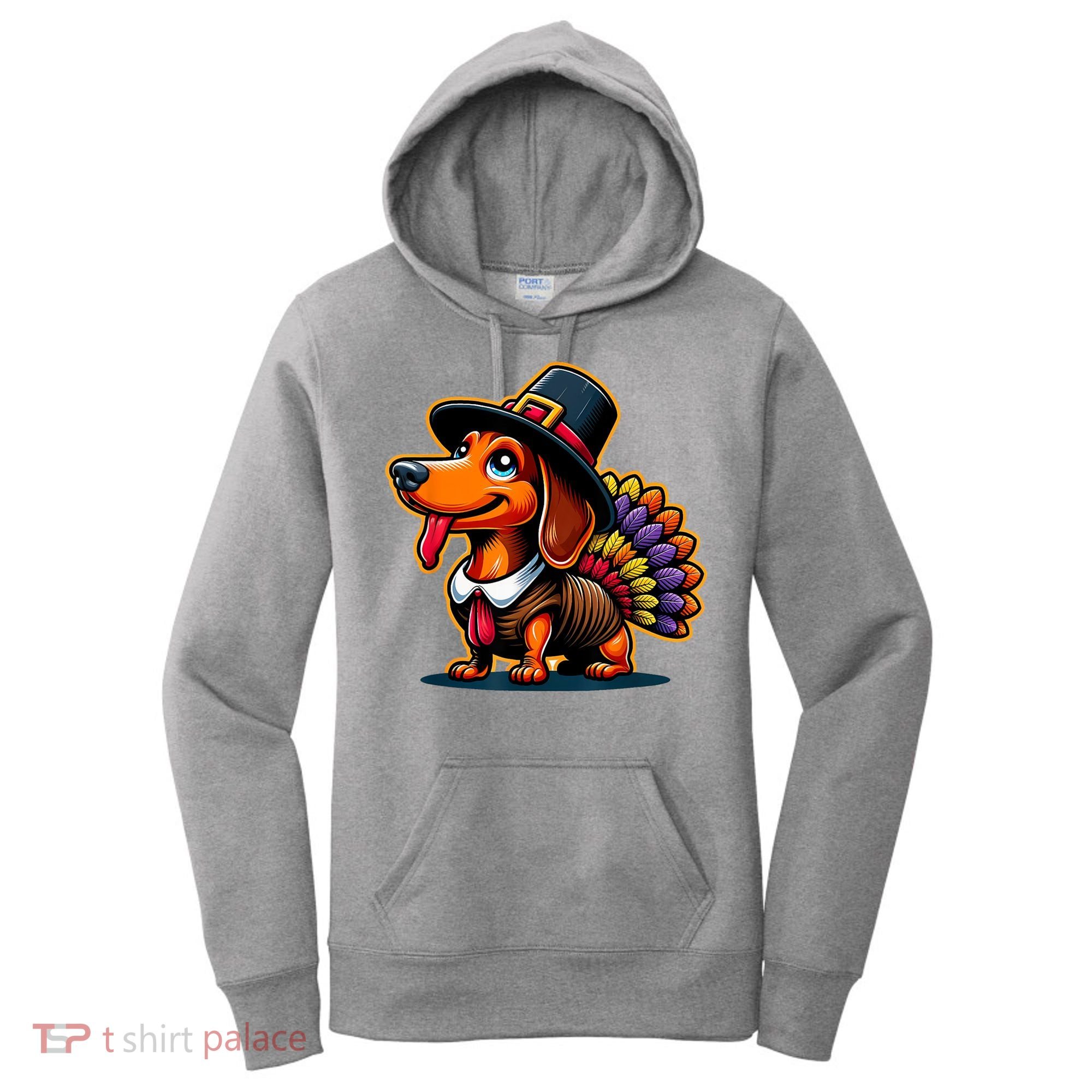 Humor Thanksgiving Turkey Weiner Dachshund Dog Women's Hoodie