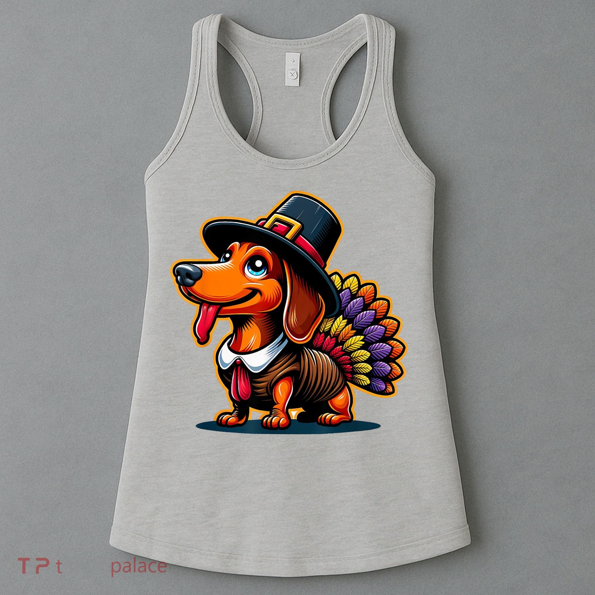 Humor Thanksgiving Turkey Weiner Dachshund Dog Women's Tank Top