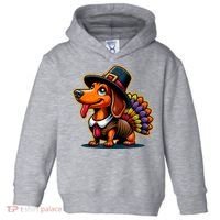 Humor Thanksgiving Turkey Weiner Dachshund Dog Toddler Hoodie thumb 0