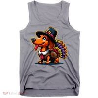 Humor Thanksgiving Turkey Weiner Dachshund Dog Tank Top thumb 0