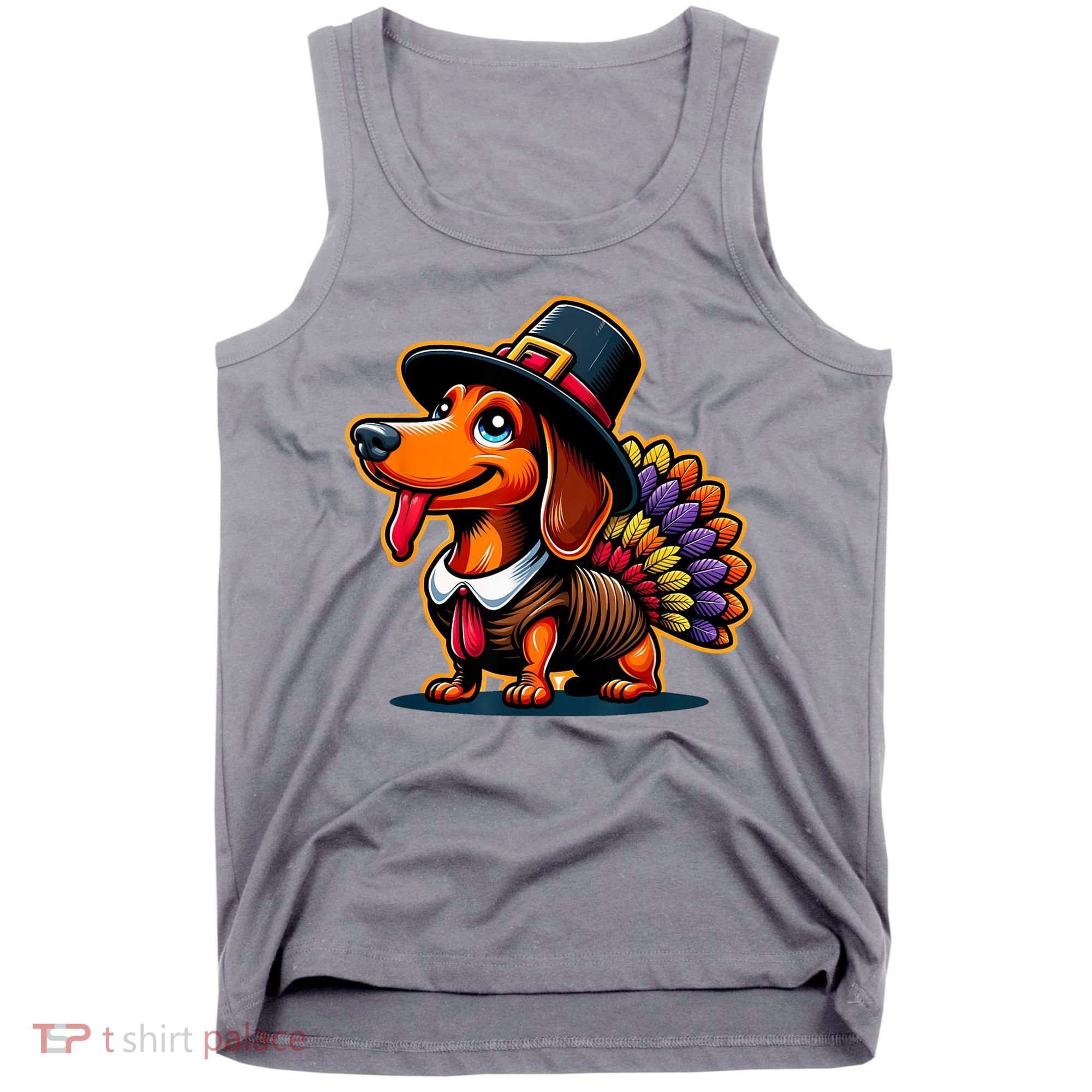 Humor Thanksgiving Turkey Weiner Dachshund Dog Tank Top