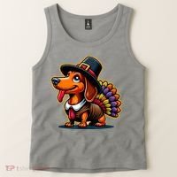 Humor Thanksgiving Turkey Weiner Dachshund Dog Tank Top thumb 2