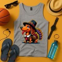 Humor Thanksgiving Turkey Weiner Dachshund Dog Tank Top thumb 4