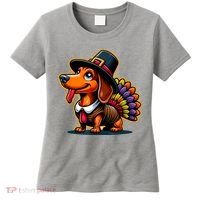 Humor Thanksgiving Turkey Weiner Dachshund Dog Women's T-Shirt thumb 0