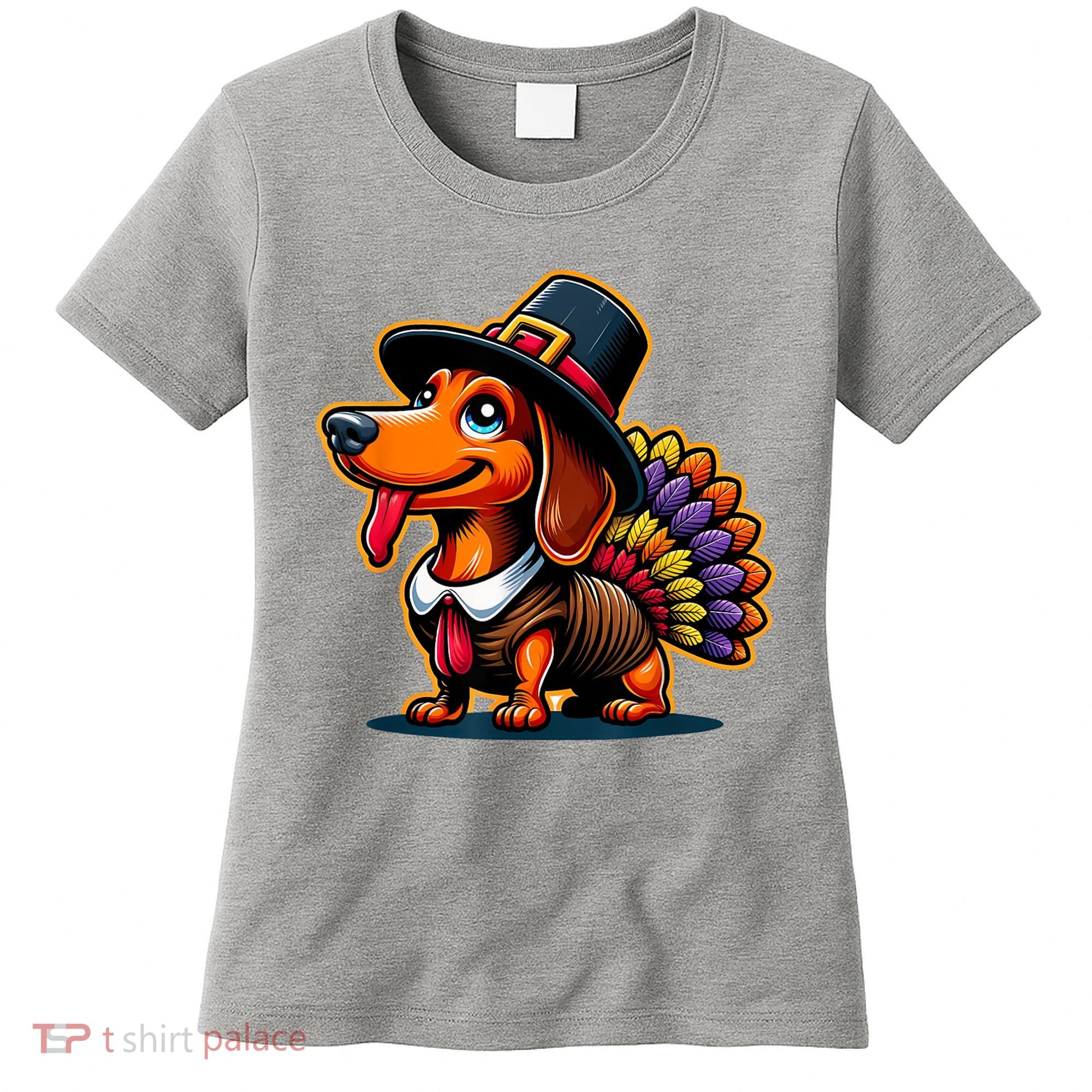 Humor Thanksgiving Turkey Weiner Dachshund Dog Women's T-Shirt
