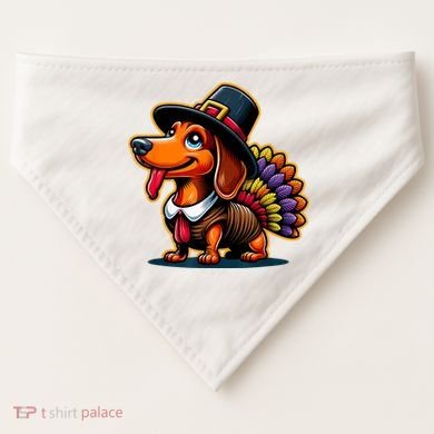 Humor Thanksgiving Turkey Weiner Dachshund Dog USA-Made Doggie Bandana