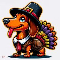 Humor Thanksgiving Turkey Weiner Dachshund Dog Apron thumb 3