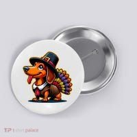 Humor Thanksgiving Turkey Weiner Dachshund Dog Button thumb 0