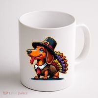 Humor Thanksgiving Turkey Weiner Dachshund Dog Coffee Mug thumb 1