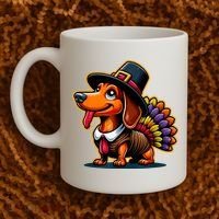 Humor Thanksgiving Turkey Weiner Dachshund Dog Coffee Mug thumb 2