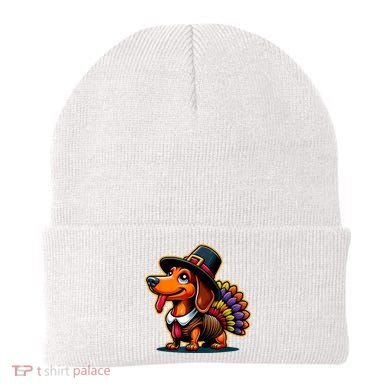 Humor Thanksgiving Turkey Weiner Dachshund Dog Beanie