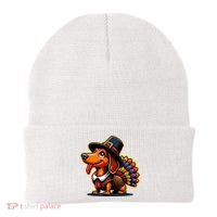 Humor Thanksgiving Turkey Weiner Dachshund Dog Beanie thumb 0