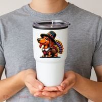 Humor Thanksgiving Turkey Weiner Dachshund Dog Tumbler thumb 2