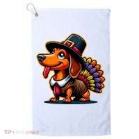 Humor Thanksgiving Turkey Weiner Dachshund Dog Golf Towel thumb 0