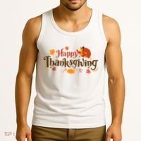 Happy Thanksgiving Turkey Holiday Cute Gift Tank Top thumb 3