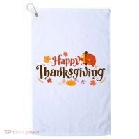 Happy Thanksgiving Turkey Holiday Cute Gift Golf Towel thumb 0