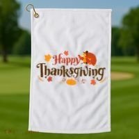 Happy Thanksgiving Turkey Holiday Cute Gift Golf Towel thumb 1