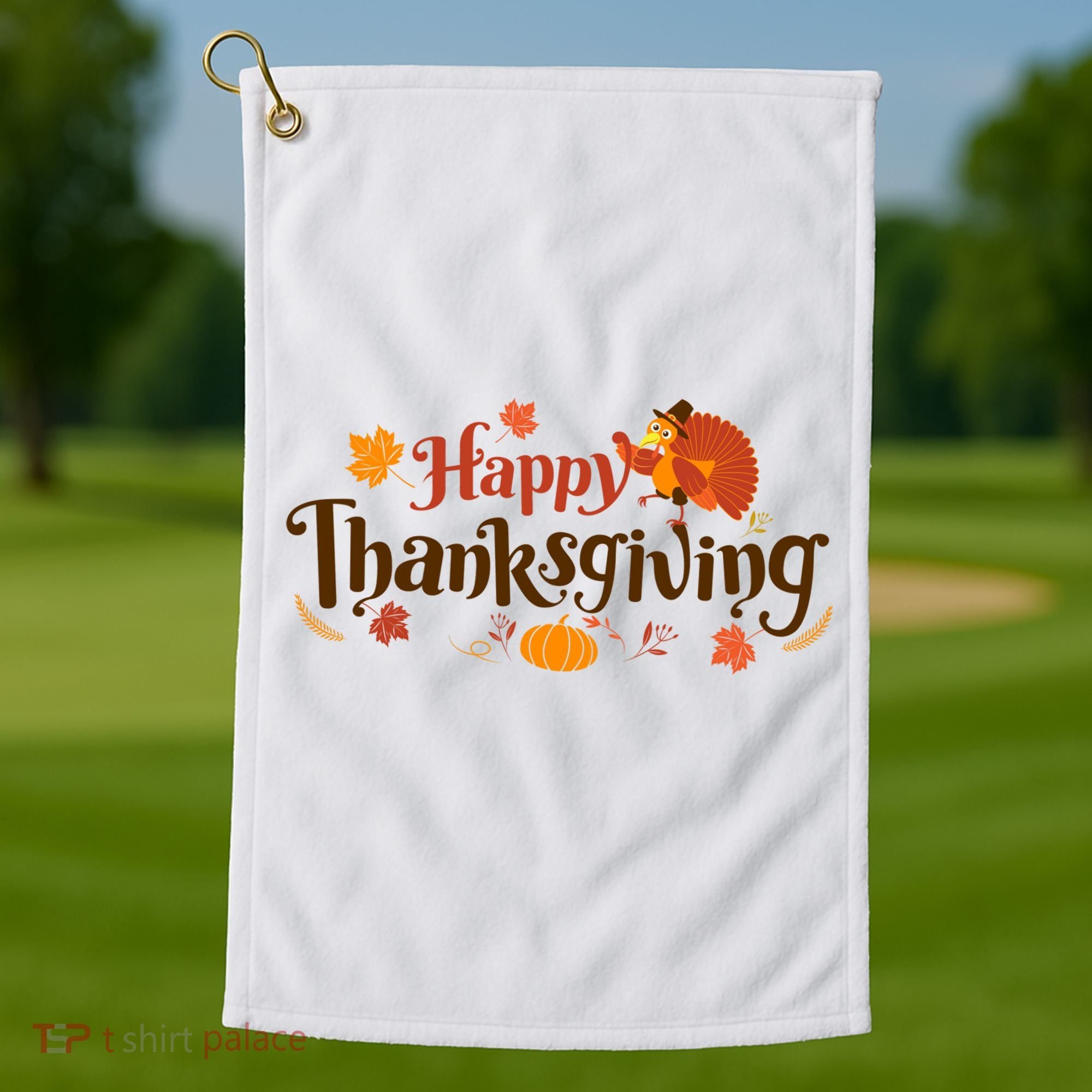 Happy Thanksgiving Turkey Holiday Cute Gift Golf Towel