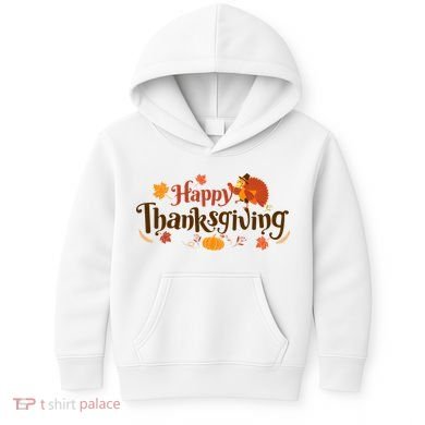 Happy Thanksgiving Turkey Holiday Cute Gift Kids Hoodie