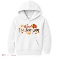 Happy Thanksgiving Turkey Holiday Cute Gift Kids Hoodie thumb 0
