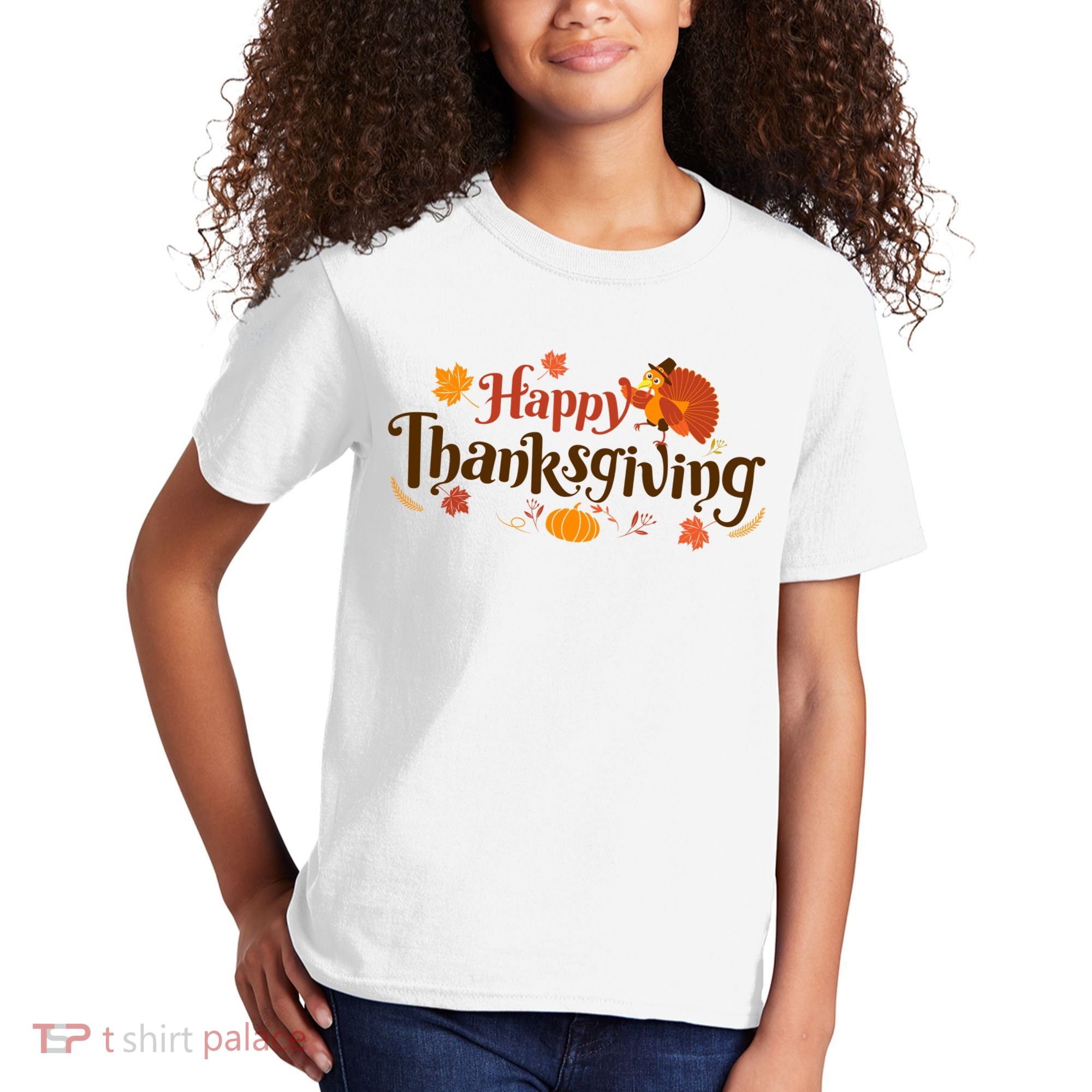 Happy Thanksgiving Turkey Holiday Cute Gift Kids T-Shirt