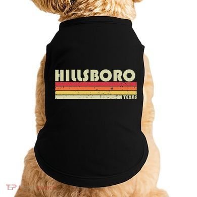 Hillsboro Tx Texas Funny City Home Roots Gift Retro 70s 80s Doggie Tank