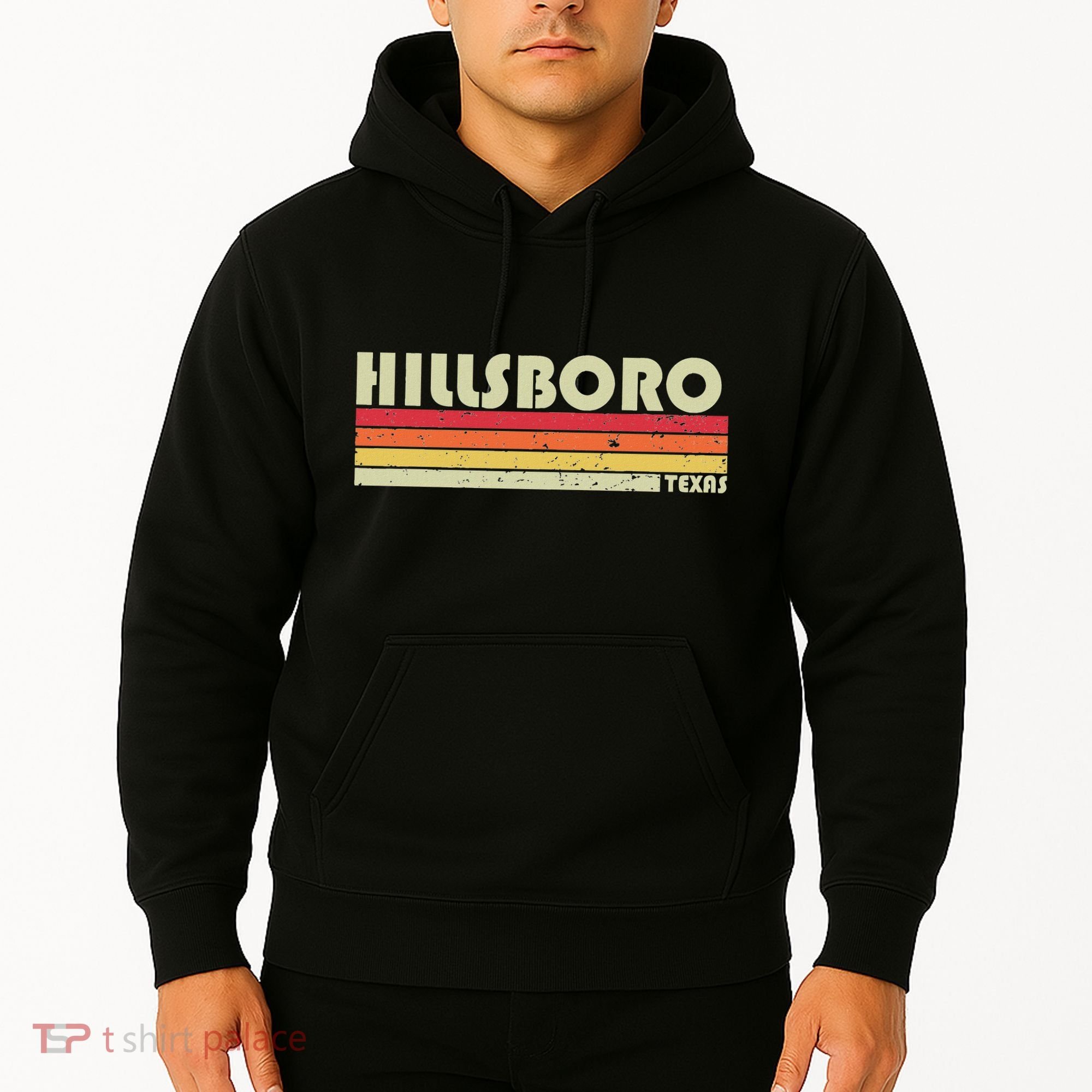 Hillsboro Tx Texas Funny City Home Roots Gift Retro 70s 80s Hoodie