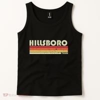 Hillsboro Tx Texas Funny City Home Roots Gift Retro 70s 80s Tank Top thumb 2