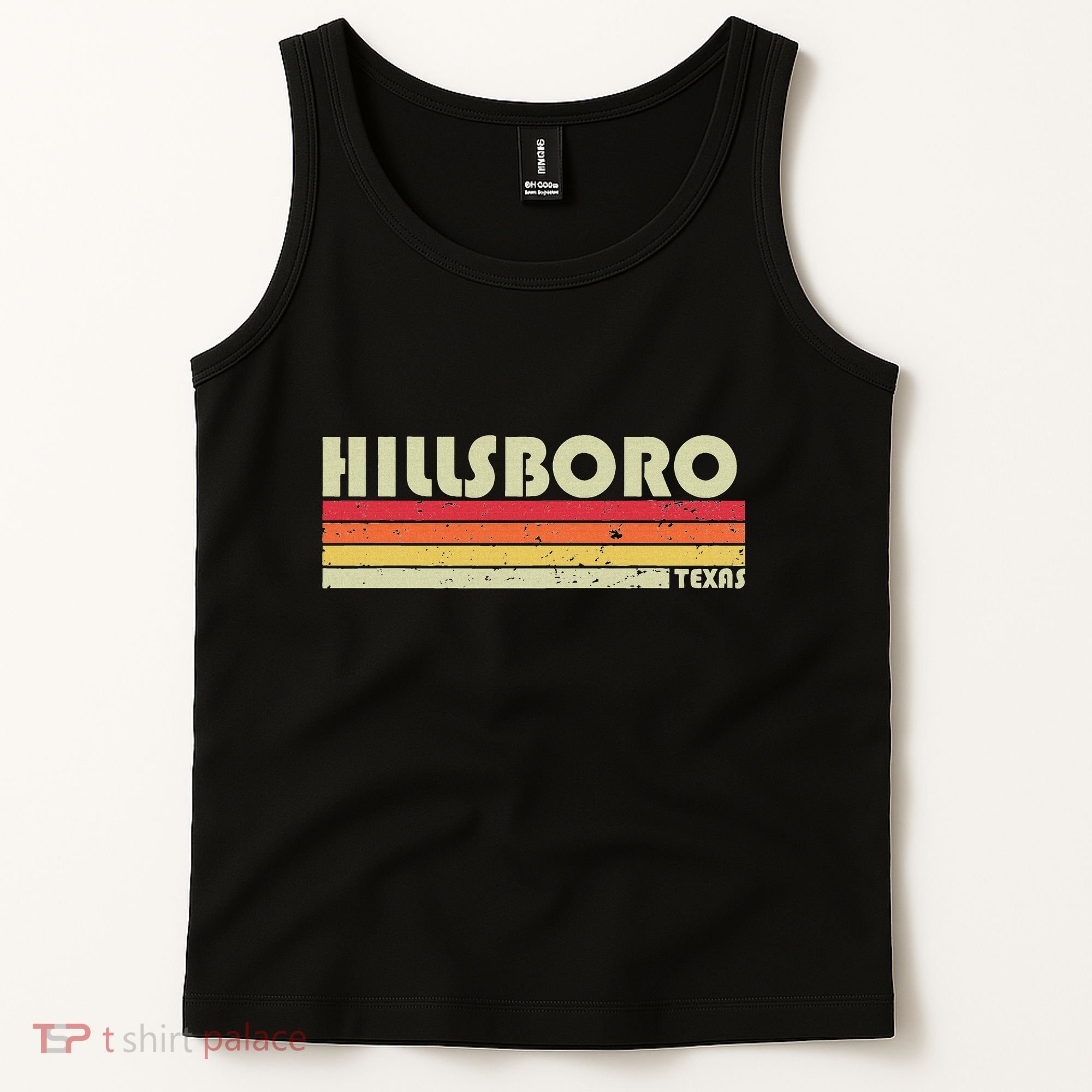 Hillsboro Tx Texas Funny City Home Roots Gift Retro 70s 80s Tank Top