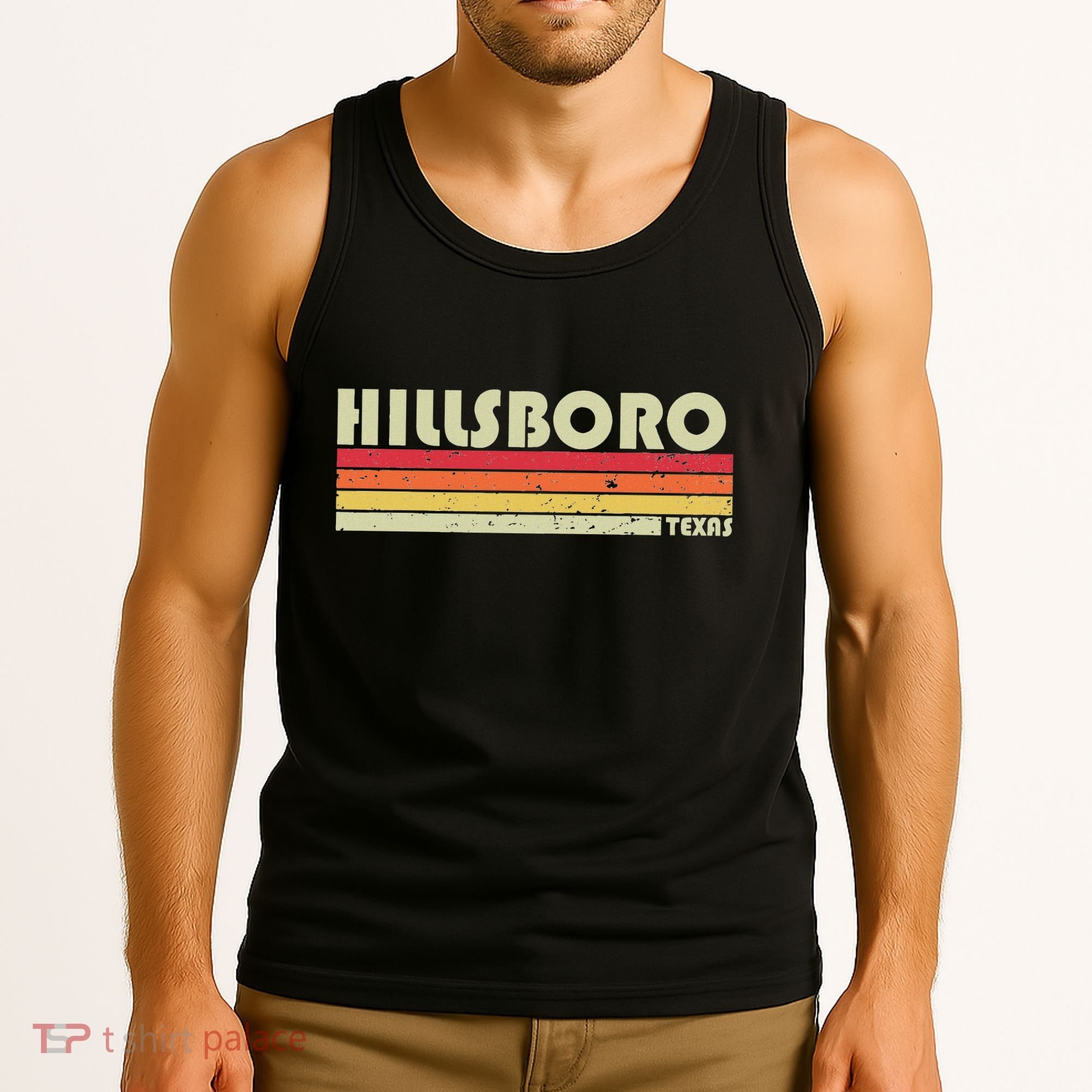 Hillsboro Tx Texas Funny City Home Roots Gift Retro 70s 80s Tank Top