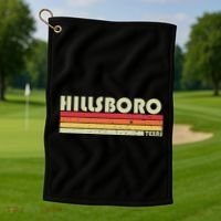 Hillsboro Tx Texas Funny City Home Roots Gift Retro 70s 80s Golf Towel thumb 1