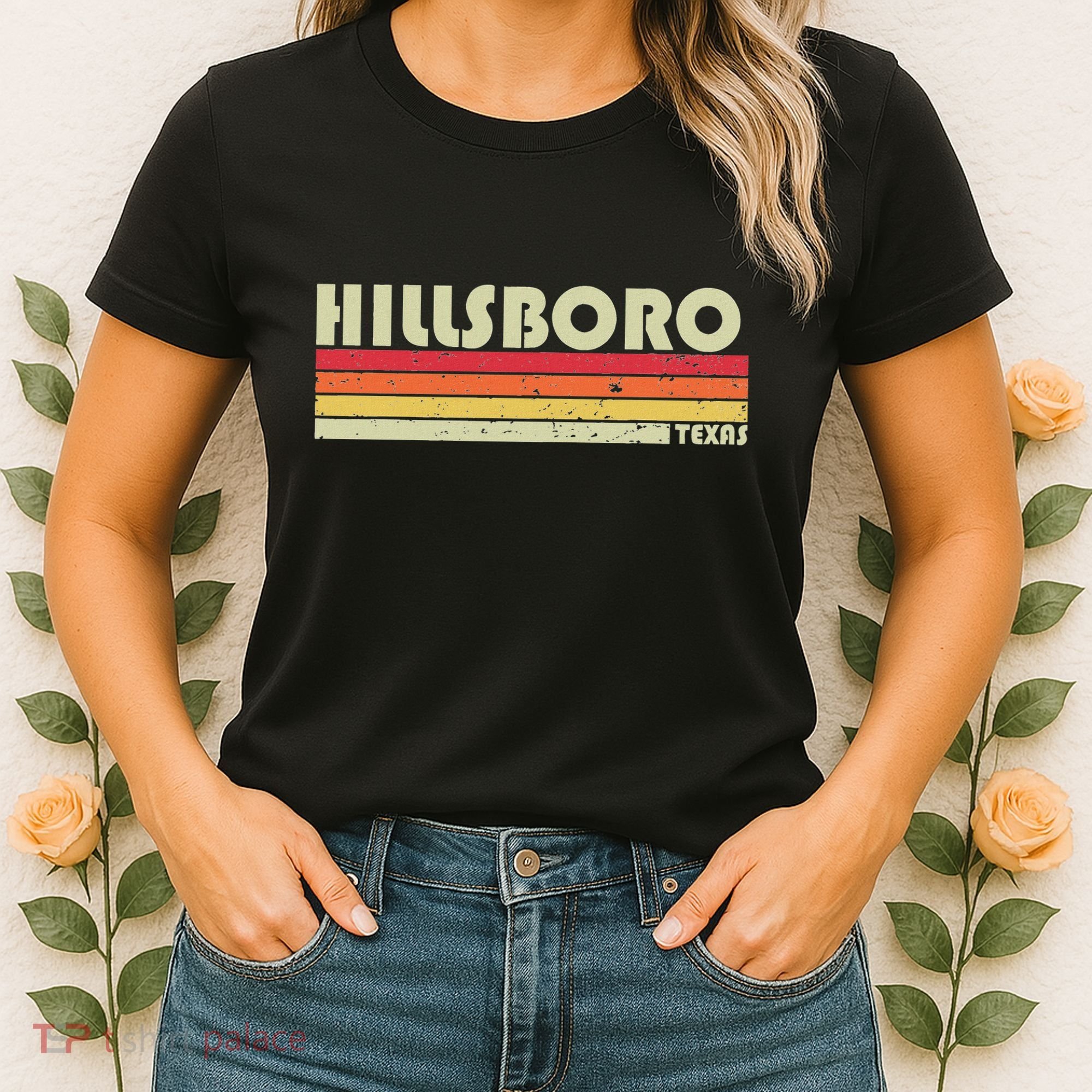 Hillsboro Tx Texas Funny City Home Roots Gift Retro 70s 80s Women's T-Shirt