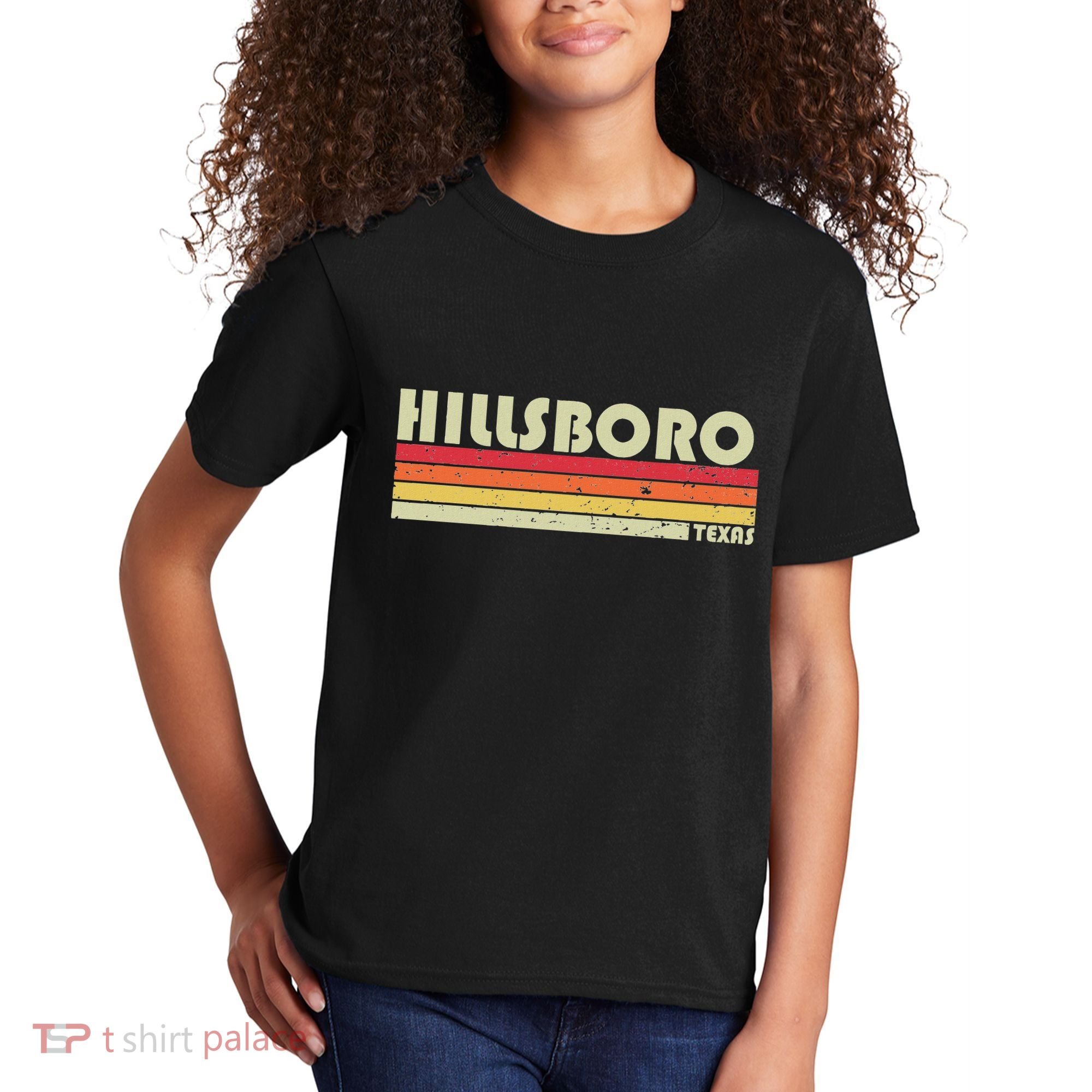 Hillsboro Tx Texas Funny City Home Roots Gift Retro 70s 80s Kids T-Shirt