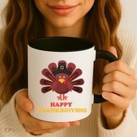 Happy Thanksgiving Turkey Holiday Festive Coffee Mug thumb 3