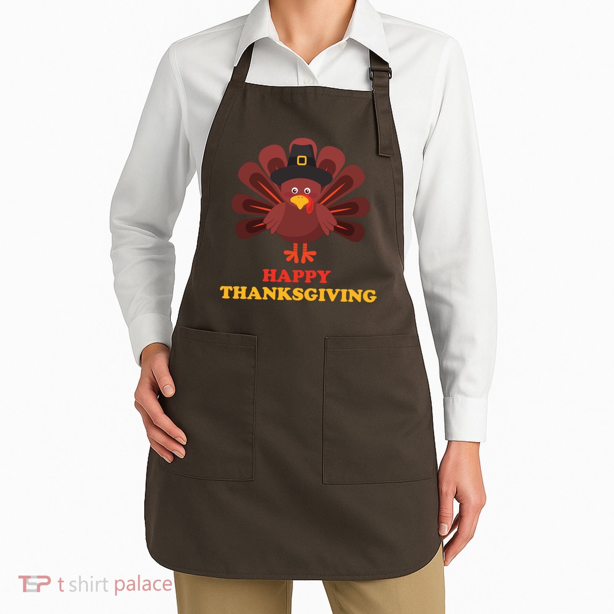 Happy Thanksgiving Turkey Holiday Festive Apron