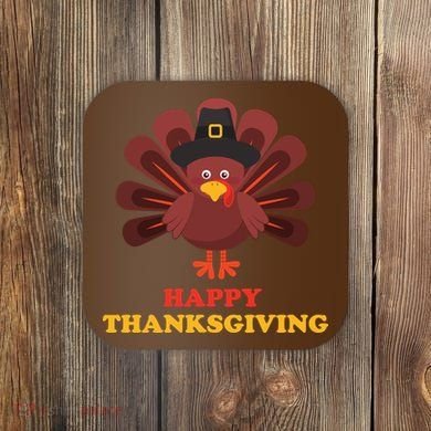 Happy Thanksgiving Turkey Holiday Festive Coaster