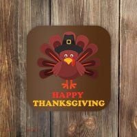 Happy Thanksgiving Turkey Holiday Festive Coaster thumb 0