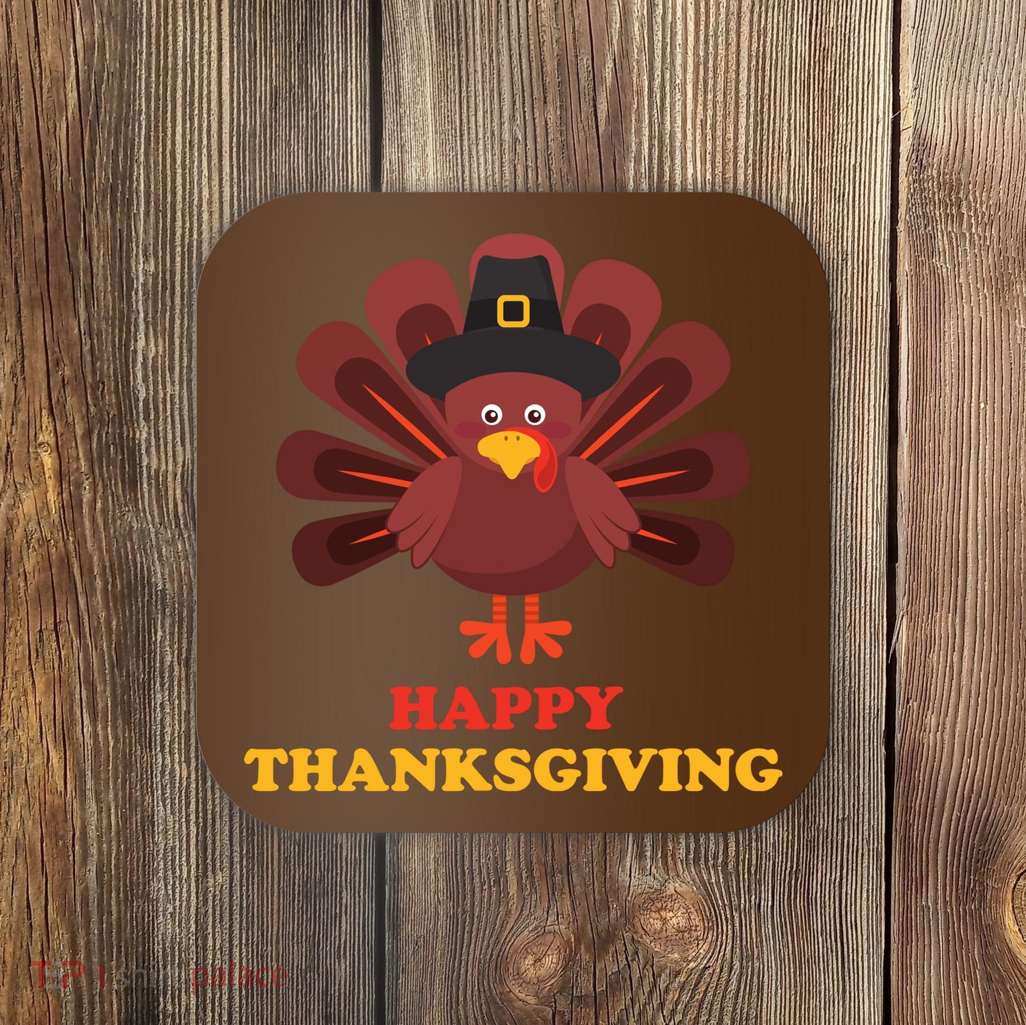 Happy Thanksgiving Turkey Holiday Festive Coaster
