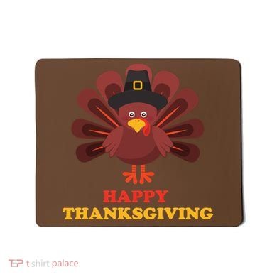 Happy Thanksgiving Turkey Holiday Festive Mousepad