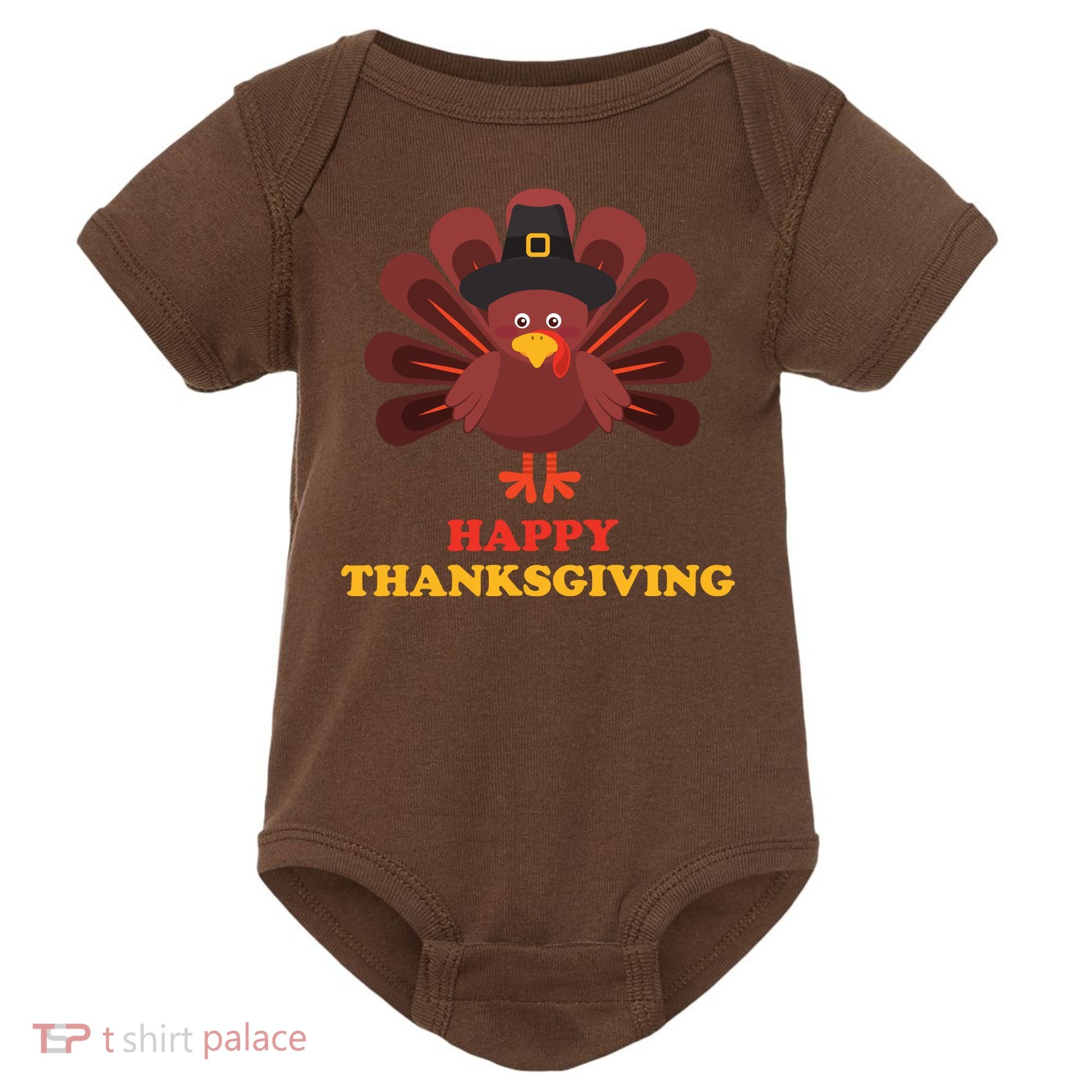 Happy Thanksgiving Turkey Holiday Festive Baby Bodysuit