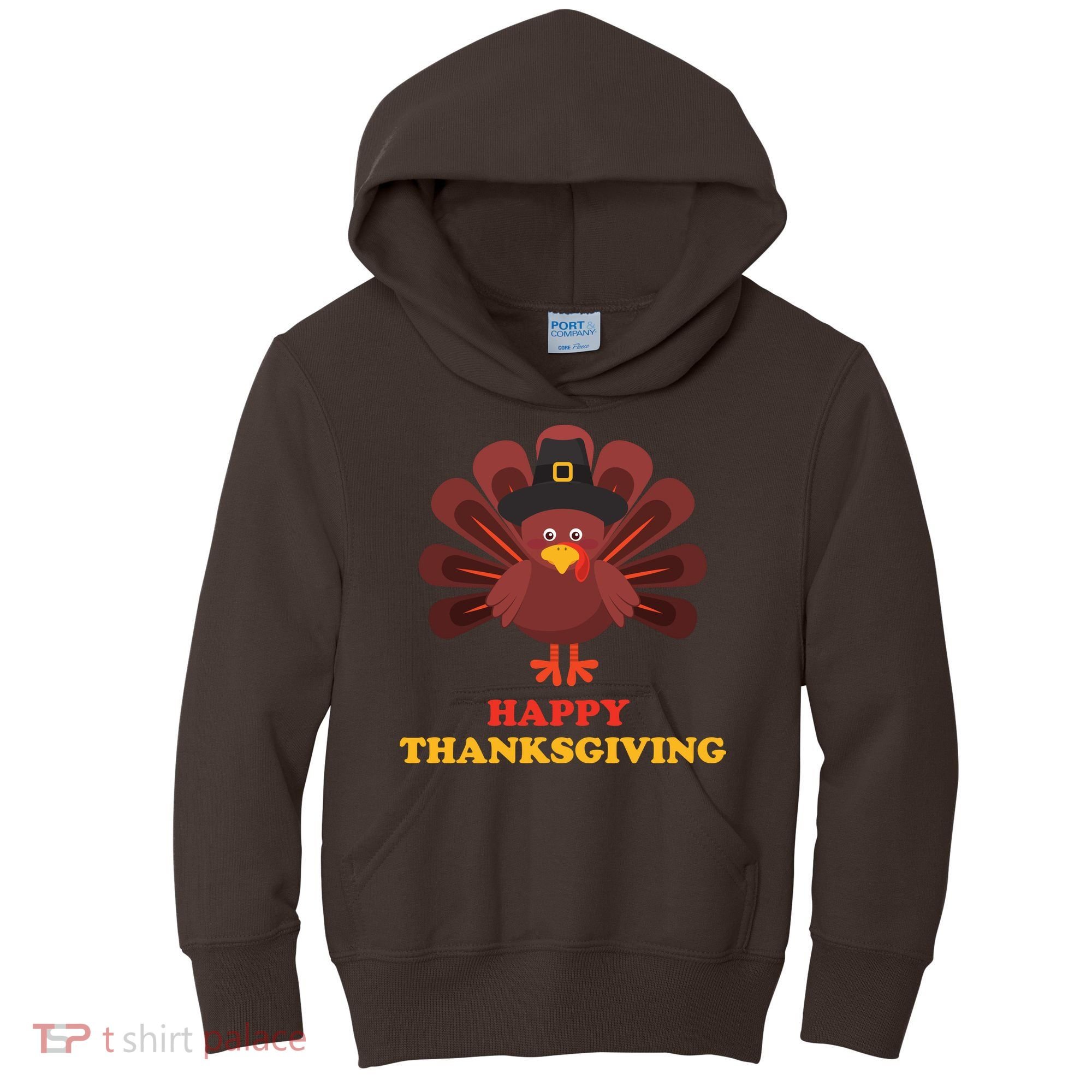 Happy Thanksgiving Turkey Holiday Festive Kids Hoodie