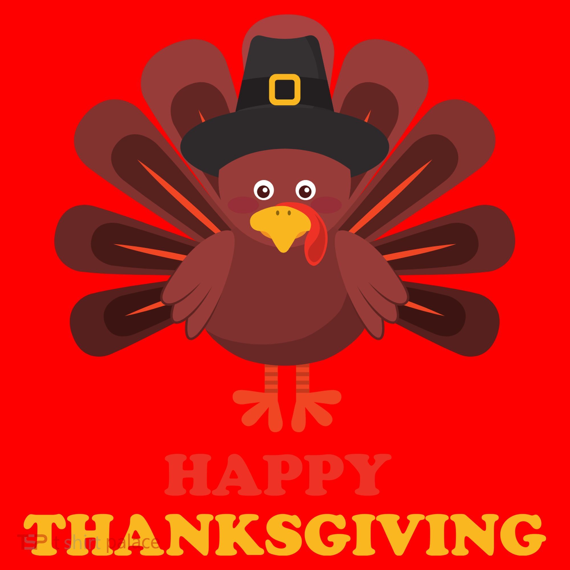 Happy Thanksgiving Turkey Holiday Festive Santa Hat