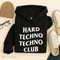 Hard Techno Techno Club X Raver Rave Party Outfit Backprint Hoodie thumb 4