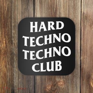 Hard Techno Techno Club X Raver Rave Party Outfit Backprint Coaster