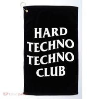 Hard Techno Techno Club X Raver Rave Party Outfit Backprint Golf Towel thumb 0