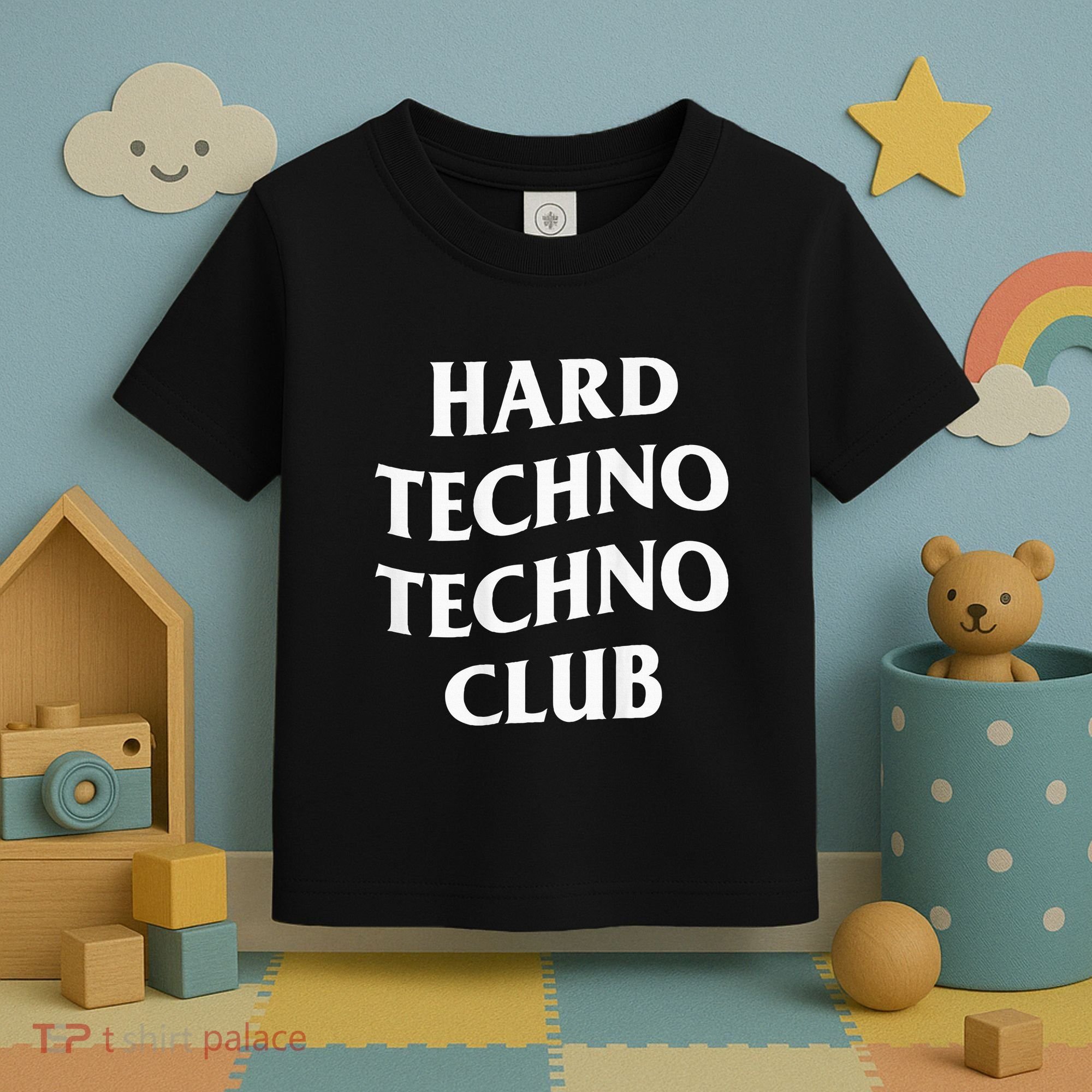 Hard Techno Techno Club X Raver Rave Party Outfit Backprint Toddler T-Shirt