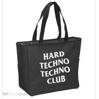 Hard Techno Techno Club X Raver Rave Party Outfit Backprint Tote Bag thumb 2