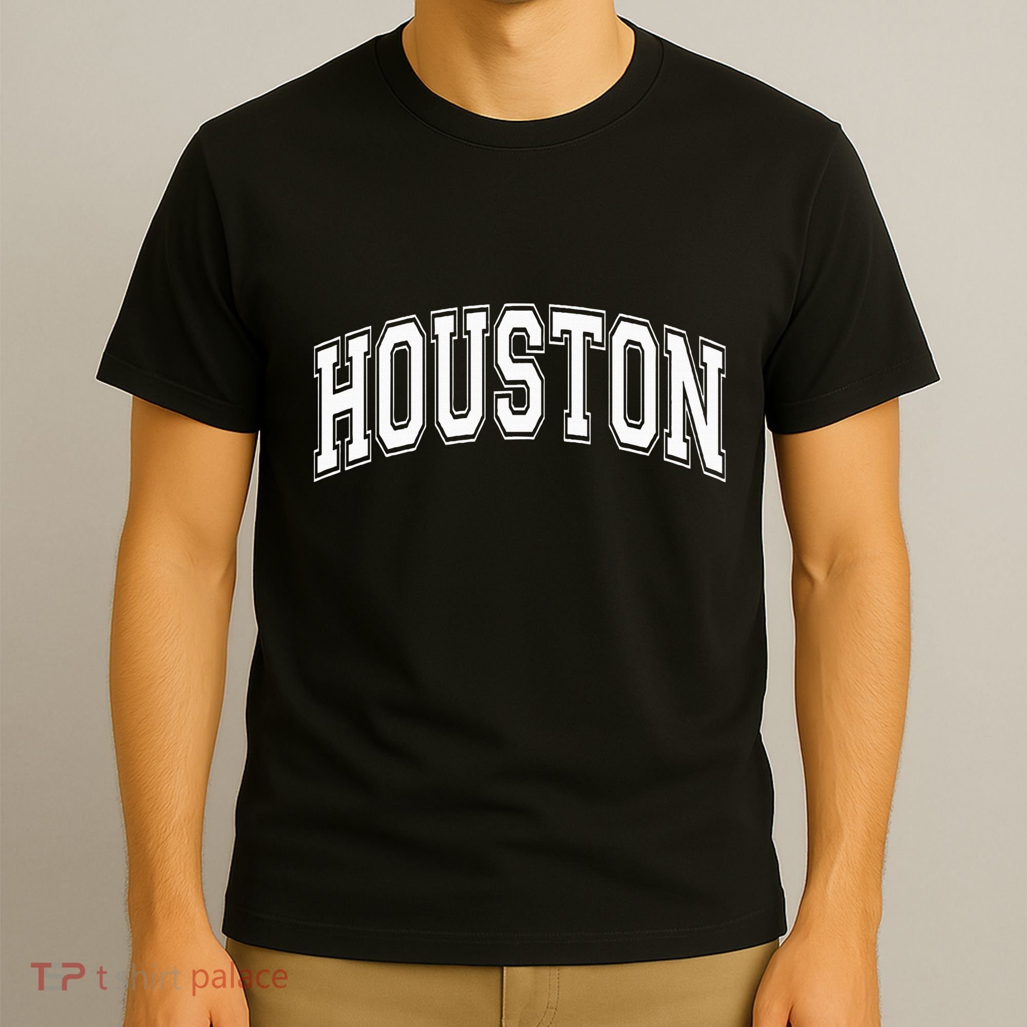 Houston Texas Tx Varsity Style White Font T-Shirt