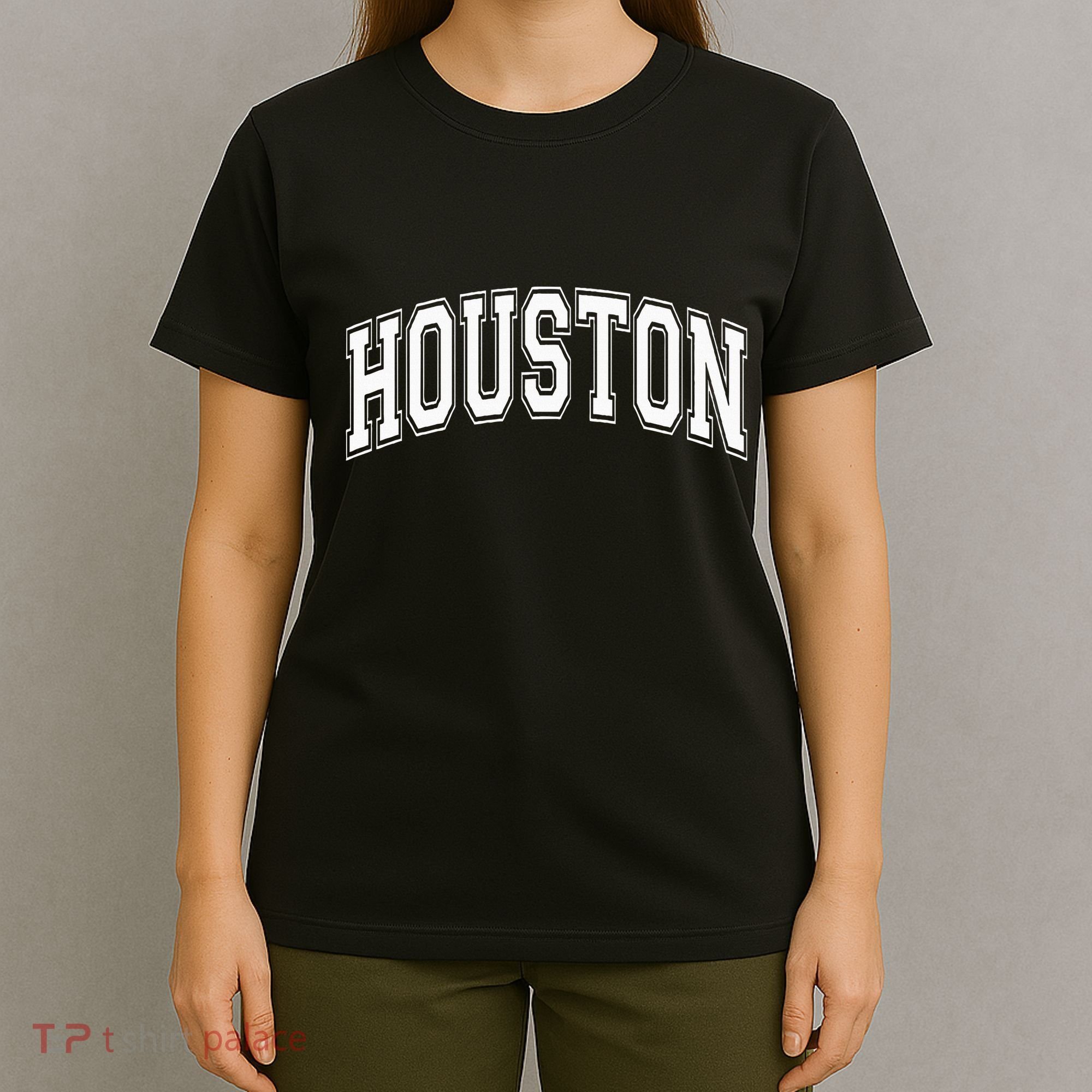 Houston Texas Tx Varsity Style White Font T-Shirt